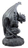 12.5" Guardian Gargoyle Statue, Gothic Winged Resin Garden Sculpture