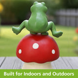 Mainstays 10.5" H Leaping Frog Garden Statue, Resin Frog & Mushroom Yard Décor