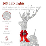 Best Choice Products 4-Foot Lighted Christmas Reindeer and Sleigh Outdoor Décor Set with 205 LED Lights