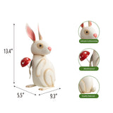 Mainstays 13.4" H Hand-Painted Metal Bunny Garden Statue, Outdoor Rabbit Décor