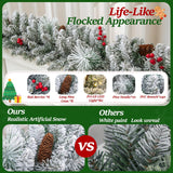 9FT Pre-Lit Christmas Garland with 80 Multicolor LED Lights, Battery Holiday Garland