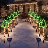 10-Pack Solar Christmas Tree Pathway Lights, Garden Stake Lights with Red and Green LEDs