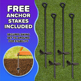 Sportspower Brooklyn Wooden Swing Set – 3 Adjustable Sling Swings, Outdoor Playset
