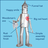 30.5" Tin Woodsman Metal Garden Statue, Iron Outdoor Sculpture with Red Heart