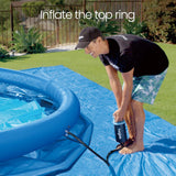 Funsicle Blue Shark QuickSet Above Ground Swimming Pool, 6 ft x 20 in – Inflatable Kids Pool with Water Sprayer