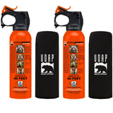2-Pack 7.9 oz. UDAP Pepper Power Bear Deterrent Spray with Holsters, Up to 40 ft. Range, Safety Orange