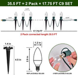 PRESENCE 24 Pcs White C9 LED Christmas Pathway Lights – Pathway Stake Lights
