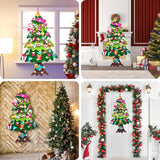 38.6" PayUSD Lighted Felt Christmas Tree – 33 Detachable Ornaments
