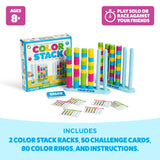 Color Stack Challenge Relatable 80 Rings 50 Cards Sorting Matching Game Toy