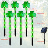 6 Pack Solar Shamrock Lights – St. Patrick's Day Outdoor Decorations Garden Stake Lights