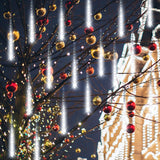 20-Inch Meteor Shower Icicle Christmas Lights, 10 Tubes, 540 LEDs, Connectable Outdoor Holiday Décor
