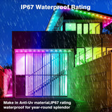 148 ft Permanent Outdoor Lights, 54 LED RGB Eave Lights with Bluetooth, Remote and Music Sync