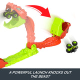 Hot Wheels Monster Trucks Snake Slam Takedown – Bone Shaker & 4-Piece Speed Snap Track