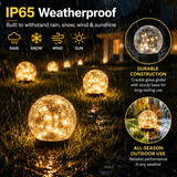 4-Pack 5" Solar Cracked Glass Globe Lights – 30 LEDs, IP65 Outdoor Garden Lighting, Yellow or Purple