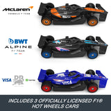 3-Car Hot Wheels Racing Formula 1 Sprint Race Circuit – Rev Launcher, Overtake Lane & 2 Modes