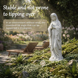 30" Virgin Mary Garden Statue, Weather-Resistant MgO Religious Sculpture with Stone Finish