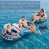 2 Person Inflatable River Tube Float with Cooler & Enhanced Backrest