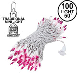 100-Count Incandescent Mini Christmas String Lights, 50 ft White Wire Holiday Light Set,