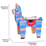 50-Block KidKraft Llama Piñata Wooden Building Brick Activity Table – Reversible Top & Storage