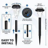 Gigalumi 12 Pack Solar Pathway Lights – 6000 K Cool White LED Landscape Lights