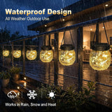 6 Pack Solar Hanging Globe Lanterns – Cracked Glass Outdoor Solar Lights