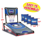 A Better Design Cornhole Shootout 2-in-1 Basketball and Cornhole Game with 2 Boards, 8 Bean Bags