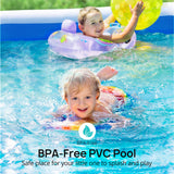 Inflatable Family Swimming Pool, 120" x 72" x 22" Oversized Backyard Pool