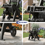 Suncast 175 ft. Hosemobile Hose Reel Cart – Portable Garden Hose Cart with Slide Trak Guide & Leader Hose