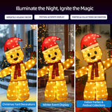 48-Inch 3D Gingerbread Man Outdoor Christmas Yard Decoration with LED Lights