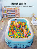 Inflatable Family Swimming Pool, 118" x 72" x 20" BPA-Free Rectangular Backyard Pool