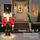 Best Choice Products 5FT Lighted Christmas Nutcracker Pop-Up Decoration with 150 LED Lights