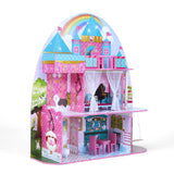 Olivia’s Little World Princess Castle Wooden Dollhouse for 12" Dolls with Furniture
