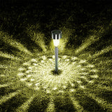 DAILIHIVE 10 Pack Stainless Steel Solar Spike Lights – 3-Color LED Pathway & Landscape Lights