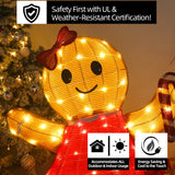 42" 3D Gingerbread Girl Outdoor Christmas Decoration with LED Lights