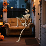 5.4 Ft Life-Size Poseable Halloween Skeleton, Flexible Full Body Decor