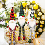 Molumo 3-Piece Christmas Gnome Decorations – Handmade Buffalo Plaid Plush Swedish Tomte Elf Dolls