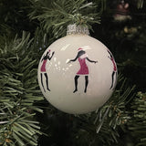 Set of 8 Seamless Glass Christmas Tree Ornaments, 2.63-Inch Solid-Color Xmas Baubles