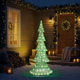 6FT Lighted Christmas Tree Yard Decoration – Pre-Lit Pull-Up Tree with 200 Warm White LEDs