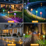 12 Pack Stainless Steel Solar Pathway Lights – LED Solar Garden Stake Lights