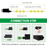 108 ft 200 LED Christmas String Lights, Plug-In Fairy Lights with 8 Lighting Modes