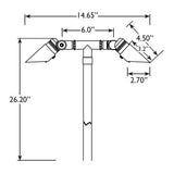 VOLT All-Star Twinnovator Brass Path & Area Light – Dual-Head Landscape Path Light
