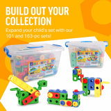 Brickyard Building Blocks STEM Toys, 163-Piece Construction Kit with Tools
