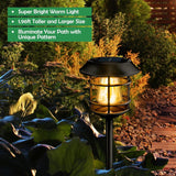 WeGuard 8 Pack Solar Pathway Lights – Warm White Large Light Bulb Landscape Lights