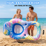Tropical Inflatable Swim Ring Pool Float with Mesh Seat
