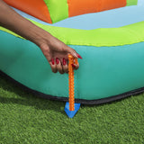 H2OGO! Kids Tropical Outdoor Inflatable Mega Bouncer with Water Slide, Splash Pool & Water Blaster