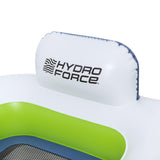 Hydro-Force 4-Person Inflatable Party Island, Connectable Water Float with Mesh