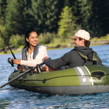 Intex Seahawk 2 Inflatable Boat Set with Oars, Pump & Fishing Rod Holders