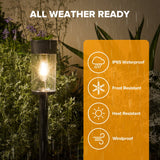 UME 10 Pack Solar Stainless Steel Pathway Lights – 21 in. Warm White Landscape Lights