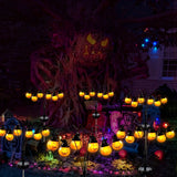 4 Pack Halloween Solar Pumpkin Stake Lights – 24 LED Swaying Jack-O'-Lantern Pathway Lights