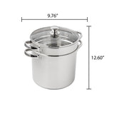 Mainstays Multi-Cooker Set with Lid, 8 Qt Pasta Steam Pot, Stainless Steel, Steamer Basket